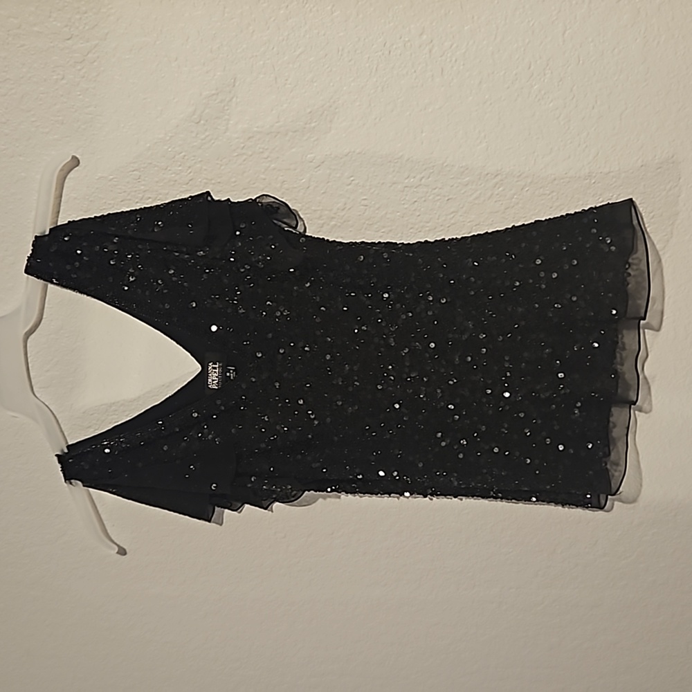 Adrianna Papell Black Beaded Cocktail blouse